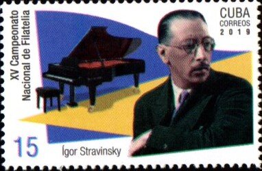 Stamp, Igor Stravinsky, Cuba,  , Men, Musical Instruments