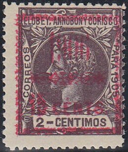 Alfonso XIII Surcharged on 2c