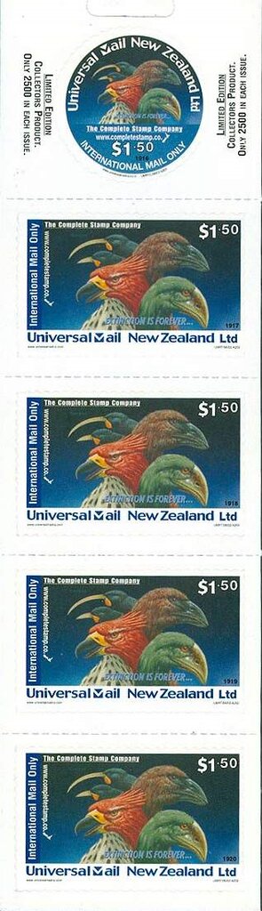 Complete Stamp Company. Extinction is Forever. Extinct Birds
