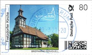 Stamp, Fretzdorfer Kirche, Personalized and Private Mail Stamps,  , Churches - Cathedrals - Basilicas - Chapels