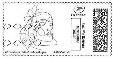 Monstera Leaf and Woman's head with a big bow in her hair