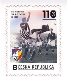 Stamp, SK Viktoria vs. Juventus r. 1935, Personalized and Private Mail Stamps,  , Anniversaries and Jubilees, Football (Soccer)