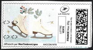 Stamp, Winter. Skates, Personalized and Private Mail Stamps,  , Skating, Sports, Winter, Winter Sports