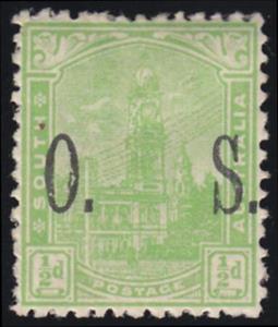 Stamp, Adelaide, Post Office overprinted by O.S., South Australia,  , Buildings, Post Offices