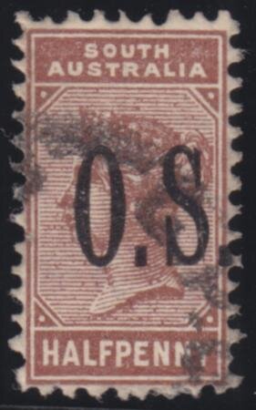 Queen Victoria overprinted by O.S.