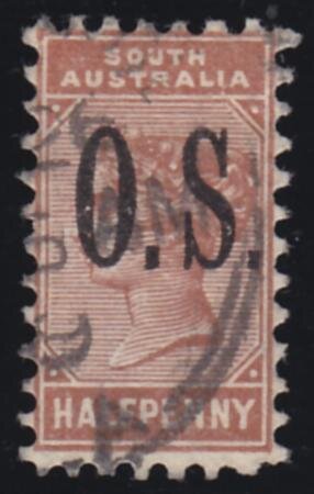 Queen Victoria with O.S. overprint close