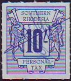 Stamp, Springboks and numeral, Southern Rhodesia,  , Animals (Fauna), Mammals