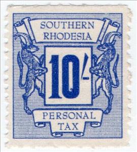 Stamp, Springboks and numeral, Southern Rhodesia,  , Animals (Fauna), Mammals