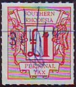 Stamp, Springboks and numeral, Southern Rhodesia,  , Animals (Fauna), Mammals