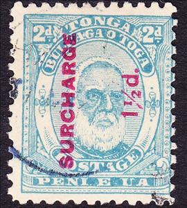 Stamp, King George I Surcharged, Tonga,  