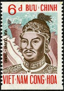 Stamp, Emperor Quang Trung (1752-1792), Vietnam, South,  , Emperors, Famous People, Flags, Heads of State (Military)