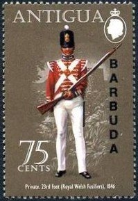 Stamp, Private 1846, Barbuda,  , Uniforms