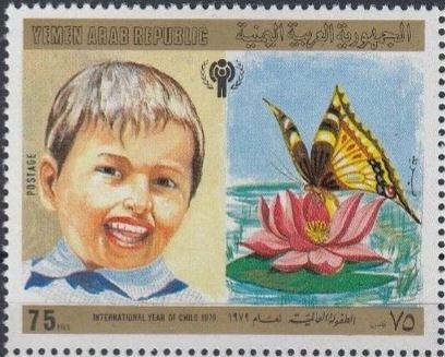 Child and butterfly
