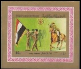 Scout with Flag, Rider on Horse (Equus ferus caballus)