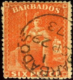 Stamp, Issue of 1871, Barbados,  , Mythology