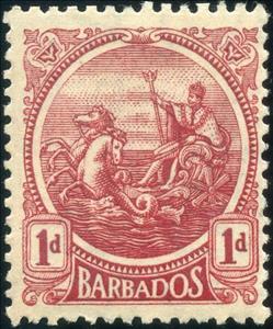 Stamp, Seal of the Colony - Small Format, Barbados,  , Animals (Fauna), Horses, Mammals, Mythology, Seals (Emblems)