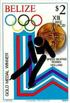 Stamp, Speed Skating Women, Holland, Belize,  , Olympic Games, Speed Skating, Sports