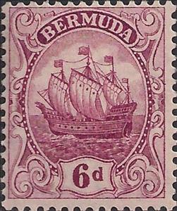 Stamp, Sailing ship "Sea Venture", Bermuda,  , Flags, Sailing Ships, Ships