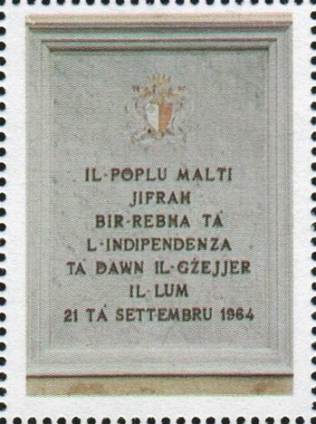 Independence plaque at the Grandmaster’s Palace, Valletta
