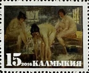 Russian bath in painting