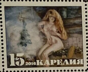 Russian bath in painting