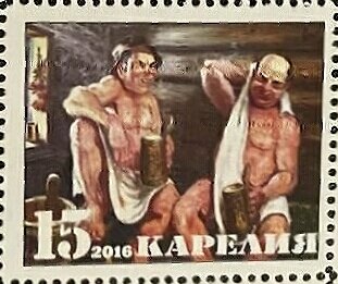 Russian bath in painting