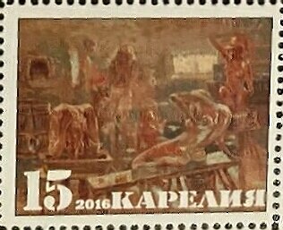Russian bath in painting