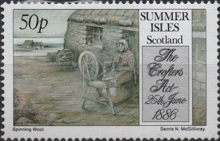 The Crofters' Act Centenary, spinning wool