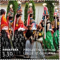 Stamp, Ljelje Procession, Gorjani, Croatia,  , Culture, Festivals, UNESCO