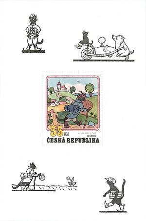Souvenir Sheet, Tomcat Mikeš, Czech Republic,  , Cartoons, Literature