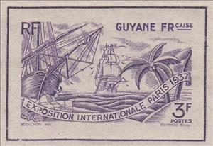 Stamp, International Exhibition of Paris, French Guiana,  , Expositions