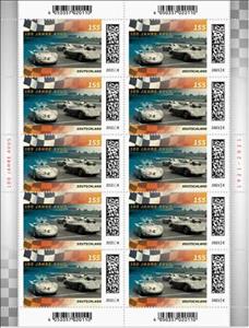 Mini Sheet, AVUS Controlled-Access Highway and Racetrack, Centenary, Germany, Federal Republic,  , Cars, Racing Cars, Roads