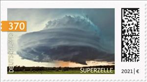 Stamp, Super Cell Thunderstorm, Germany, Federal Republic,  , Clouds, Weather