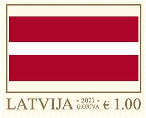 Stamp, Flag of Latvia, Latvia,  , Flags