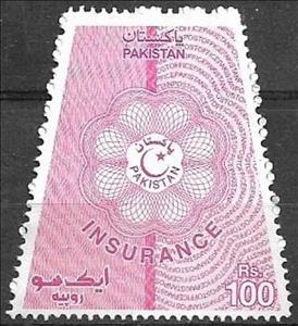 Stamp, Star and Crescent within pattern, Pakistan- Revenue Stamps,  , Crescent (Moon), Stars