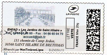 Stamp, Ehpad Jardins Saint Hilaire, Personalized and Private Mail Stamps,  , Gardens, Healthcare, Hospitals