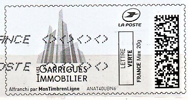Stamp, Garrigues Immobilier, Personalized and Private Mail Stamps,  , Logos
