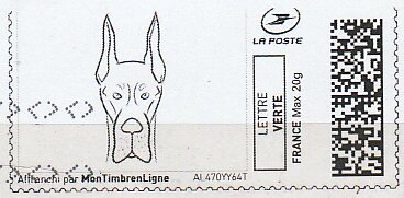 Stamp, Great Dane. Dog, Personalized and Private Mail Stamps,  , Dogs