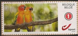 Stamp with Attached Label, myStamp, Personalized and Private Mail Stamps,  , Animals (Fauna), Birds, Parrots