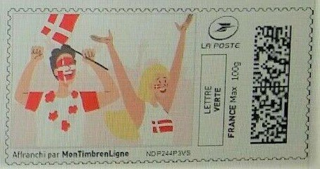 Stamp, World Cup Football Supporters. Denmark, Personalized and Private Mail Stamps,  , Flags, Football (Soccer), Sports