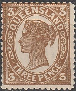 Stamp, Queen Victoria, Queensland,  , Crowns and Coronets, Famous People, Heads of State, Queens, Royalty, Women