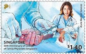 Stamp, College of Family Physicians, 50th Anniversary, Singapore,  , Healthcare
