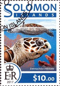 Stamp, Eretmochelys imbricata, Solomon Islands,  , Reptiles, Turtles
