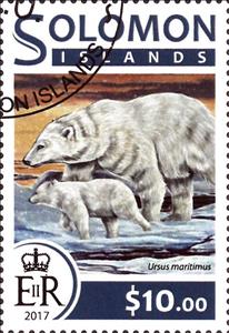 Stamp, Polar Bear (Ursus maritimus), Solomon Islands,  , Animals (Fauna), Bears