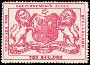 Stamp, Coat of Arms with lions, Stellaland,  , Coats of Arms, Heraldic Animals, Лев, Stars