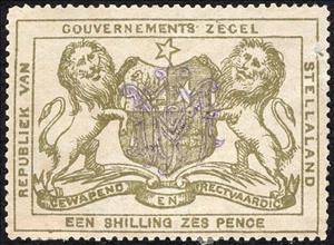 Stamp, Coat of Arms with lions, Stellaland,  , Coats of Arms, Heraldic Animals, Лев, Stars
