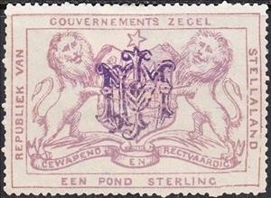 Stamp, Coat of Arms with lions, Stellaland,  , Coats of Arms, Heraldic Animals, Лев, Stars