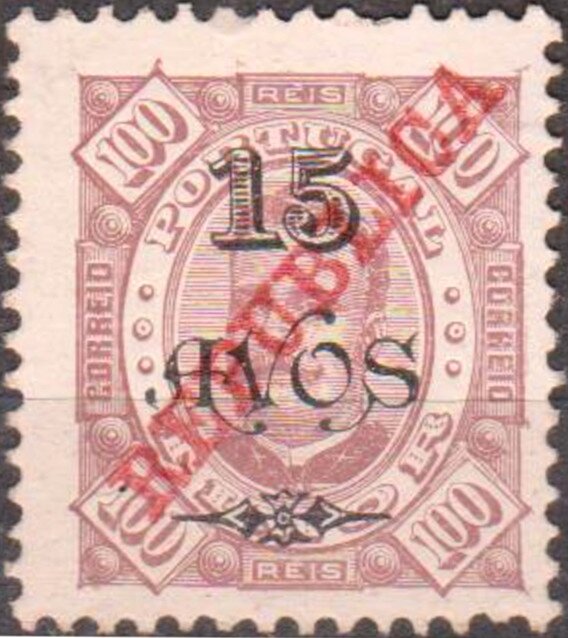 KIing Carlos I, overprinted REPUBLICA