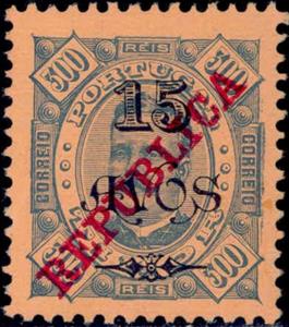 Stamp, KIing Carlos I, overprinted REPUBLICA, Timor,  , Heads of State, Kings, Royalty