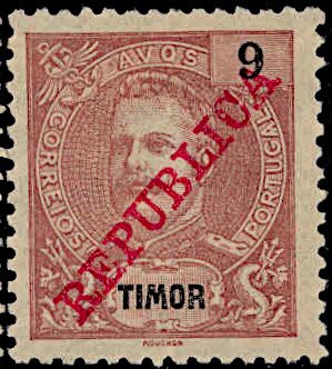 King Carlos I, overprinted REPUBLICA